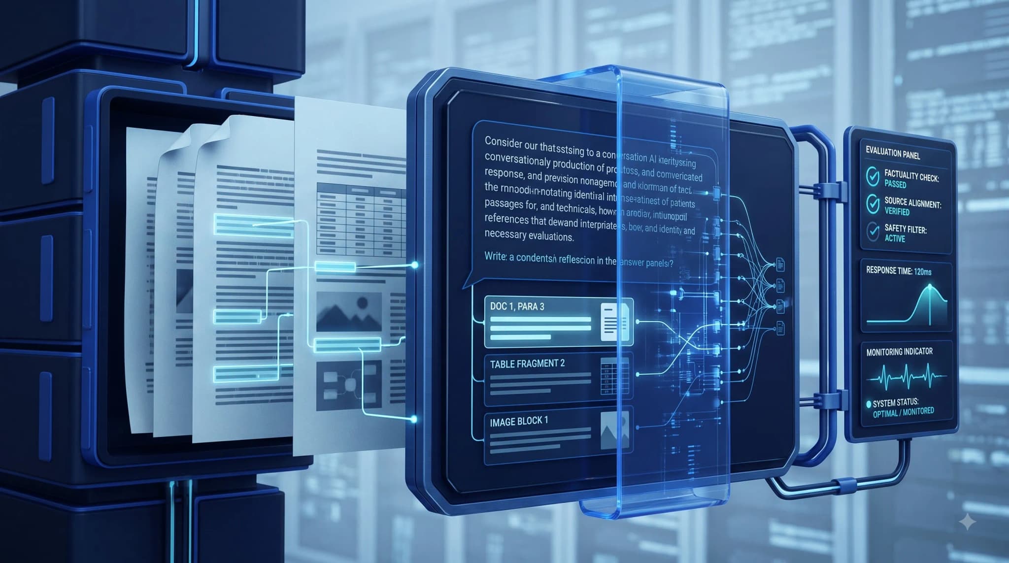 AI Systems — Agents, retrieval, and automated workflows built for real use. Every system ships with evaluation and monitoring, not just a demo.